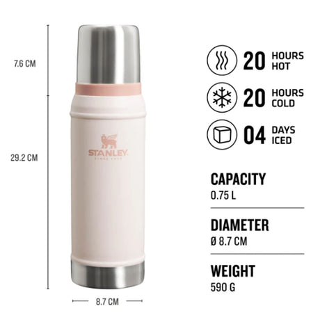 Stanley Legendary Classic Bottle 0.75L Rose Quartz-Hydrangea-Ash-Hammertone Clay-Hammertone Lake - 53 Degrees North 