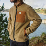 Passenger Men's Trekker Deep Pile Sherpa Fleece Jacket Biscuit / Small-Biscuit / Medium-Biscuit / Large-Biscuit / X-Large #- 53 Degrees North 