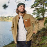 Passenger Men's Trekker Deep Pile Sherpa Fleece Jacket Biscuit / Small-Biscuit / Medium-Biscuit / Large-Biscuit / X-Large #- 53 Degrees North 