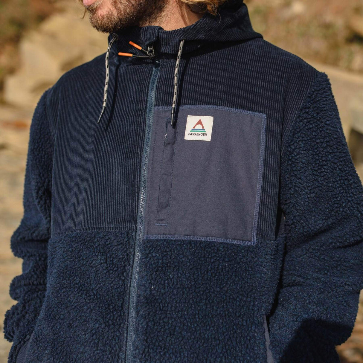 Passenger Men's Adventure Recycled Deep Pile Sherpa Fleece Jacket Rich Navy / Small-Rich Navy / Medium-Rich Navy / Large-Rich Navy / X-Large-Rich Navy / XX-Large #- 53 Degrees North 