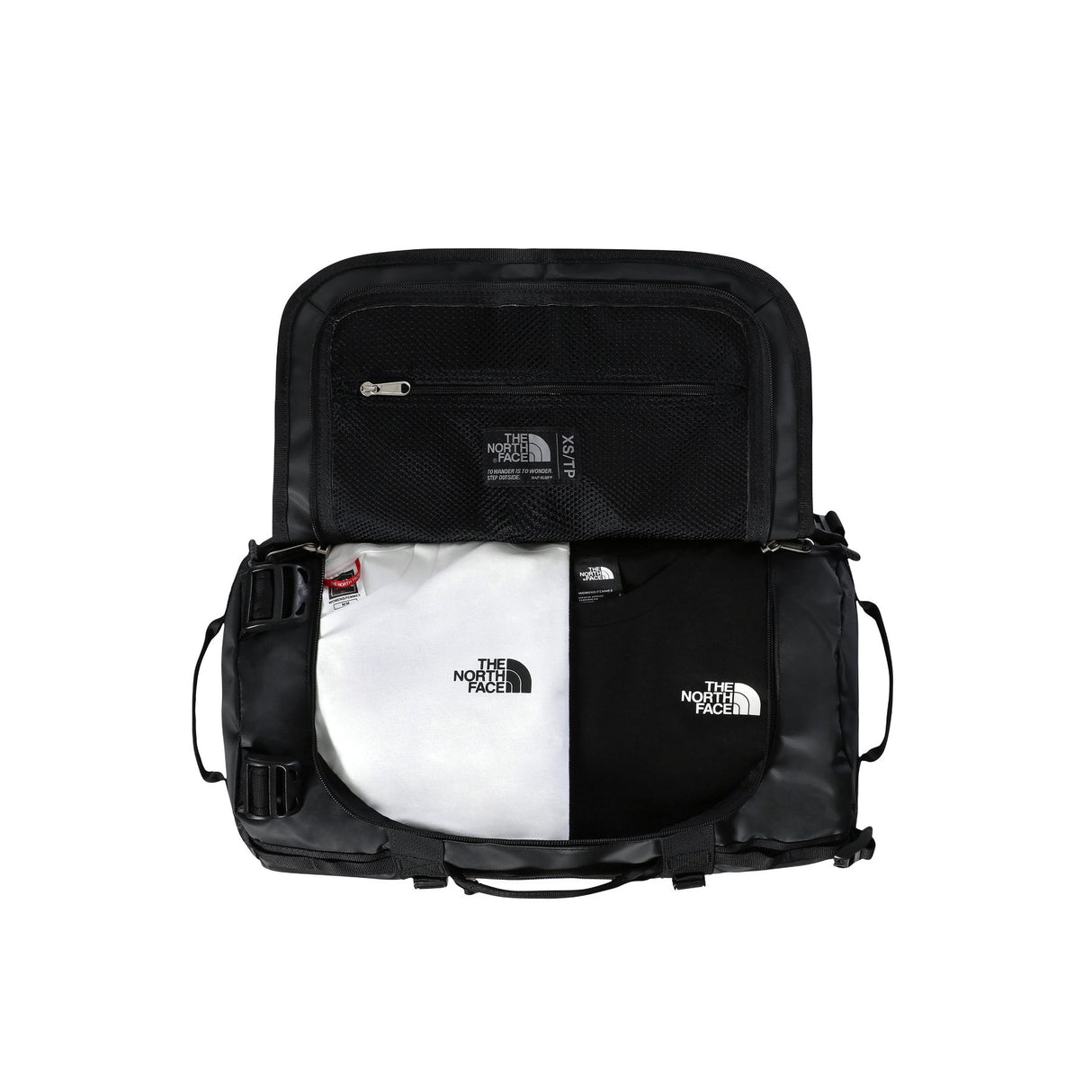 The North Face Base Camp Duffel Bag X-Small Summit Gold/TNF Black-TNF Black/TNF White-Metal Pink/Hushed Laven-Evergreen/TNF Black - 53 Degrees North 