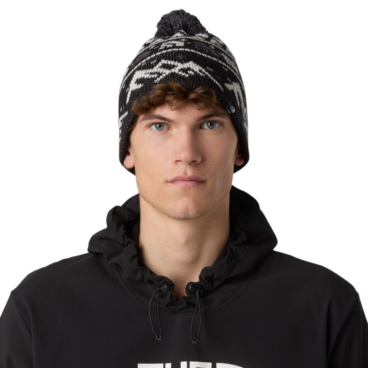 The North Face Cabin Ski Tuke Summit Gold Him Suit Jacquard Pom-TNF Black Jacquard/Pom - 53 Degrees North 
