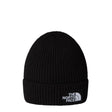 The North Face Kids' TNF Logo Box Cuffed Beanie Slate Moss-Meridian Blue/Nuptse Bear Patch-TNF Black - 53 Degrees North 