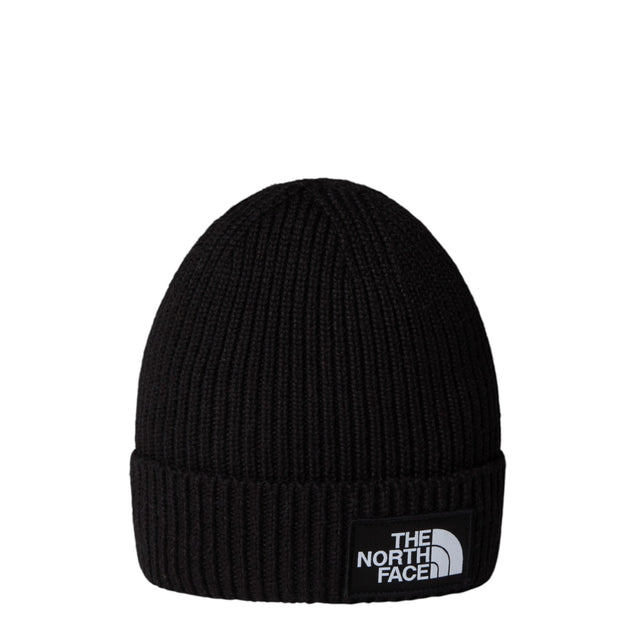 The North Face Kids' TNF Logo Box Cuffed Beanie Slate Moss-Meridian Blue/Nuptse Bear Patch-TNF Black - 53 Degrees North 