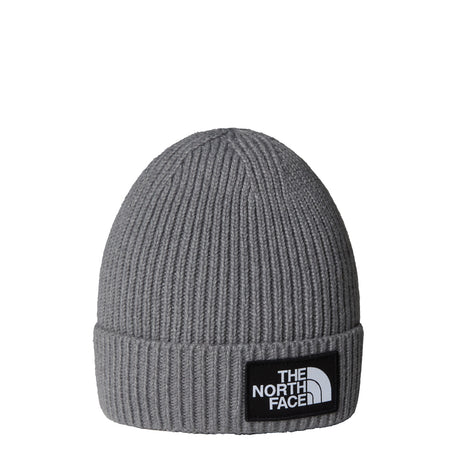 The North Face Kids' TNF Logo Box Cuffed Beanie TNF Medium Grey Heather - 53 Degrees North