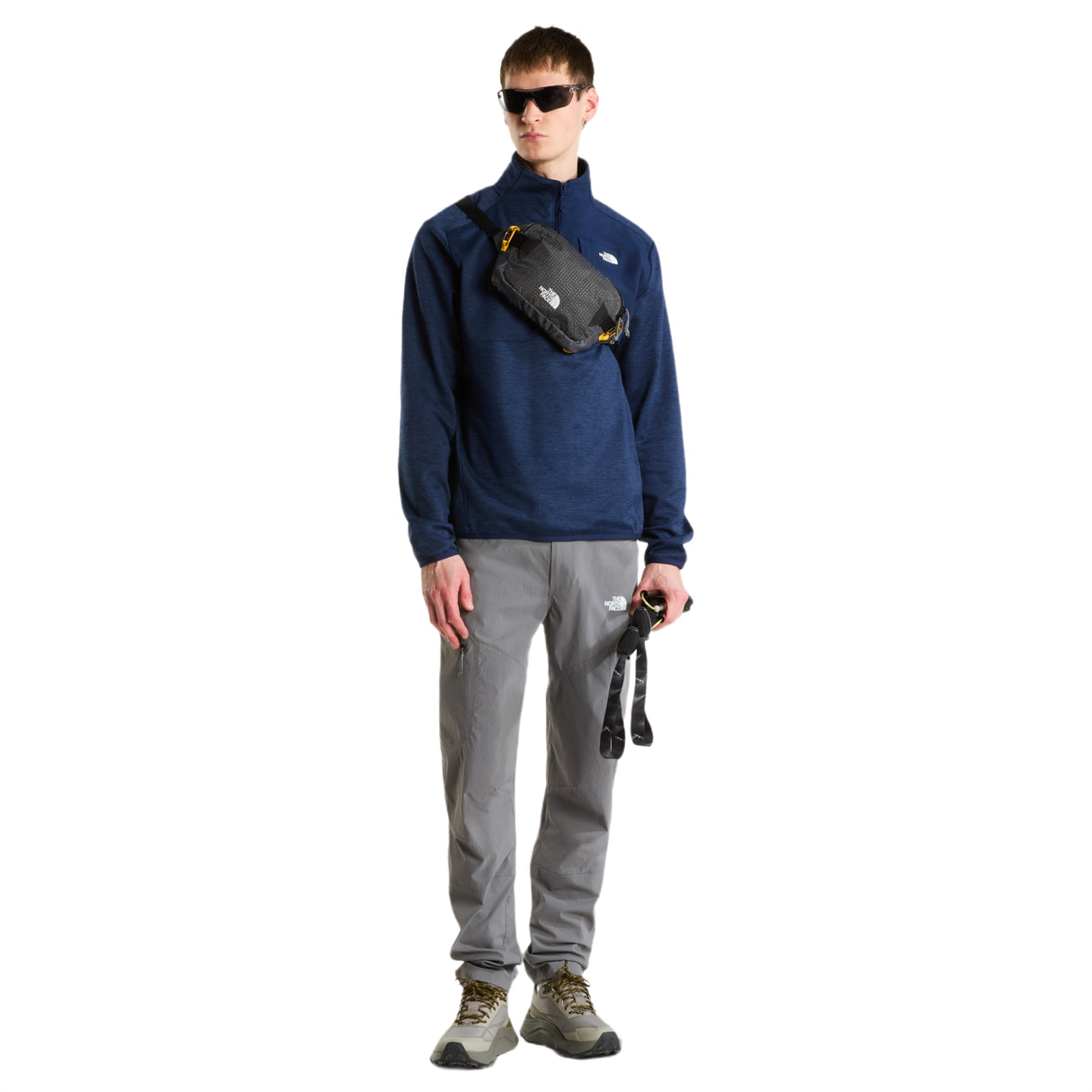 The North Face Men's TNF Performance 1/4 Zip Fleece Sweater Summit Navy Dark Heather / Small - 53 Degrees North