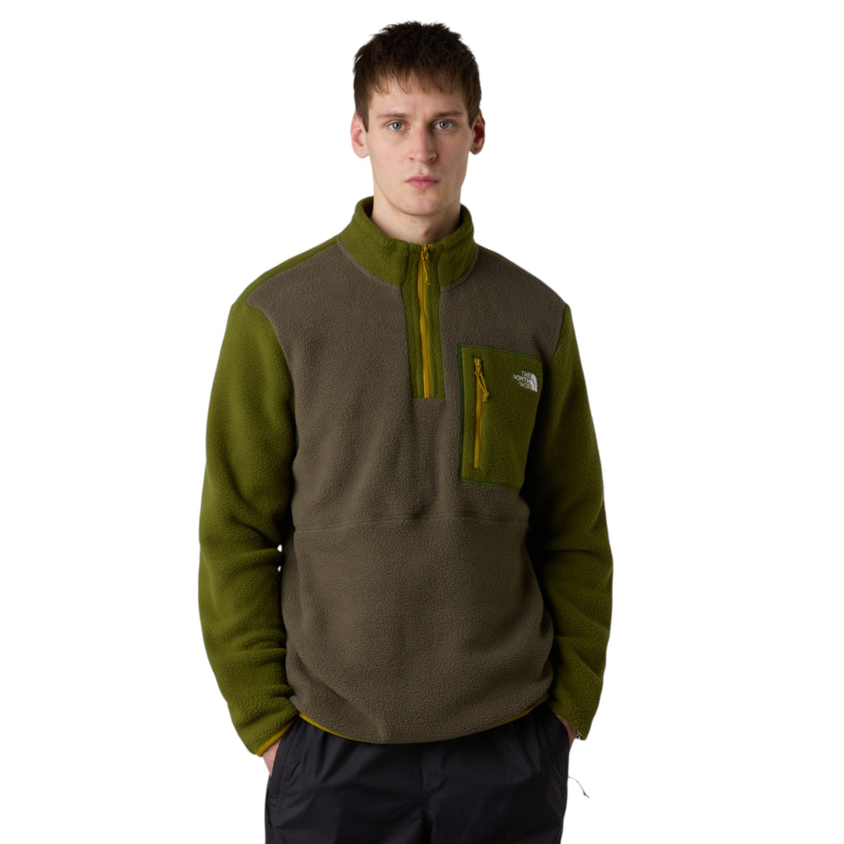 The North Face Men's Yumiori 1/4 Zip Fleece Jumper New Taupe Green/Cedar / Small-New Taupe Green/Cedar / Medium-New Taupe Green/Cedar / Large-New Taupe Green/Cedar / X-Large-New Taupe Green/Cedar / XX-Large - 53 Degrees North 