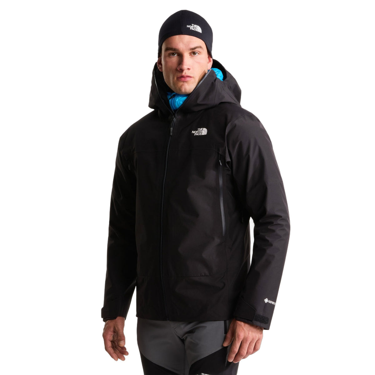 The North Face Men's Jazzi 3L GORE-TEX Jacket TNF Black on model, front - 53 Degrees North