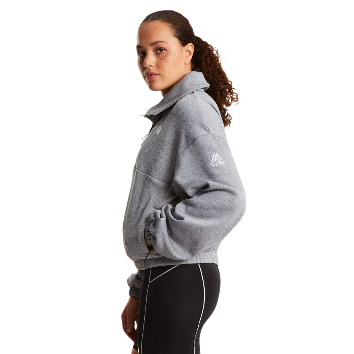 The North Face Women's Mountain Athletics 1/4 Zip Fleece TNF Pale Grey Heather / X-Small-TNF Pale Grey Heather / Small-TNF Pale Grey Heather / Medium-TNF Pale Grey Heather / Large-TNF Pale Grey Heather / X-Large - 53 Degrees North 