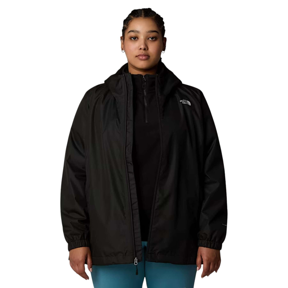The North Face Women's Quest Plus Waterproof Jacket TNF Black/Foil Grey / 1X-TNF Black/Foil Grey / 2X-TNF Black/Foil Grey / 3X - 53 Degrees North 