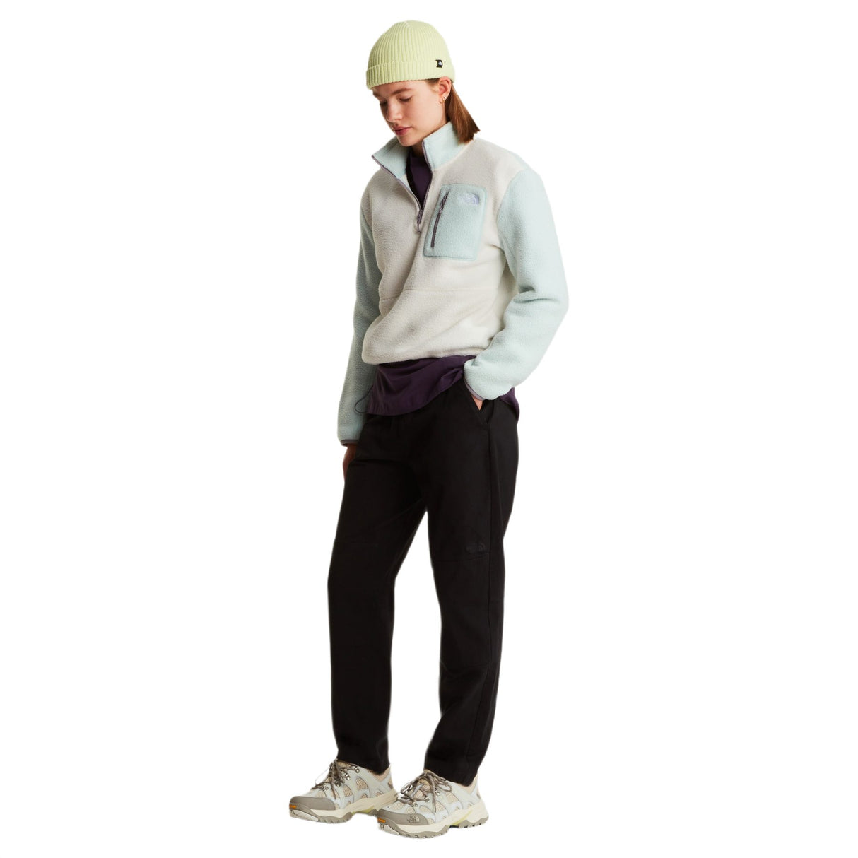The North Face Women's Yumiori 1/4 Zip Fleece White Dune/Opal Frost / X-Small - 53 Degrees North