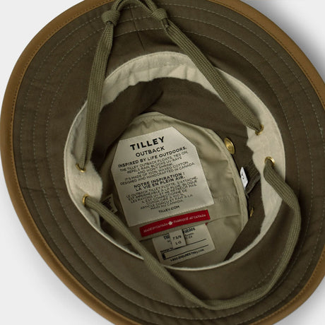Tilley TWC7 Outback Waxed Adventure Hat Green/British Tan / 56cm - 53 Degrees North