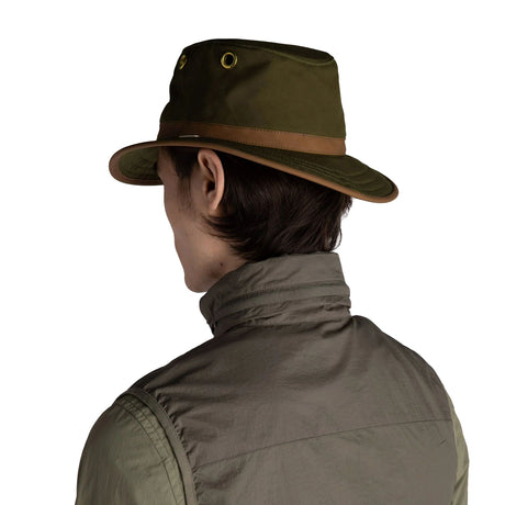 Tilley TWC7 Outback Waxed Adventure Hat Green/British Tan / 56cm - 53 Degrees North