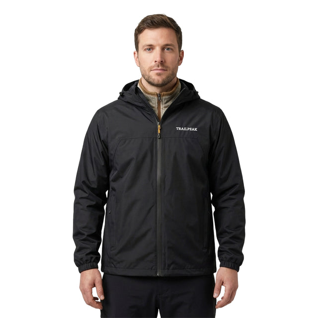 Trailpeak Men's Waterproof Jacket Black / Small-Black / Medium-Black / Large-Black / X-Large-Black / XX-Large - 53 Degrees North 