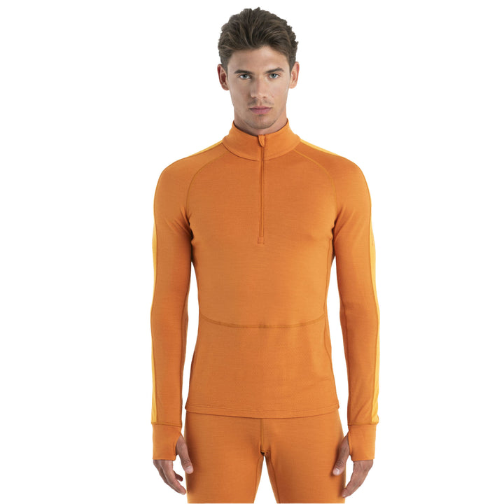 Icebreaker Men's 260 ZoneKnit Merino Long Sleeve Half Zip Pullover #color_earth-solar