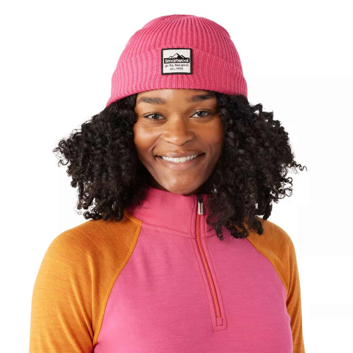 Smartwool Patch Beanie Hat Black / One Size-Deep Navy / One Size-Power Pink / One Size-Emerald Green Heather / One Size #- 53 Degrees North 