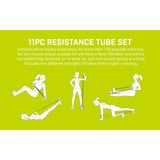 Urban Fitness 11pc Resistance Tube Set Default Title - 53 Degrees North 