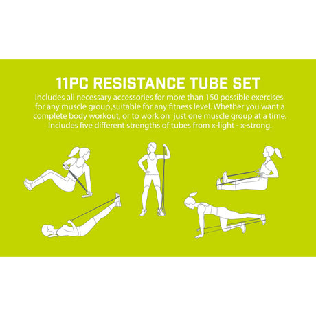 Urban Fitness 11pc Resistance Tube Set Default Title - 53 Degrees North 