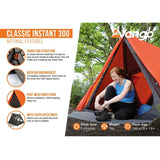 Vango Classic Instant 300 3-Person Adventure Tent Deep Blue / 3 Person - 53 Degrees North 