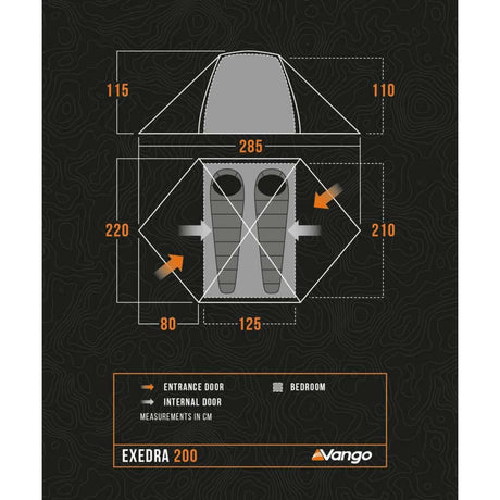 Vango Exedra 200 Trekking Tent Forest Green - 53 Degrees North 