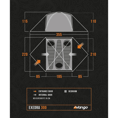 Vango Exedra 300 3-Person Tent Forest Green - 53 Degrees North 