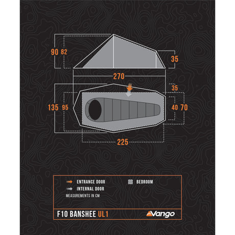 Vango F10 Banshee UL 1 Person Tent Burnt Orange - 53 Degrees North 