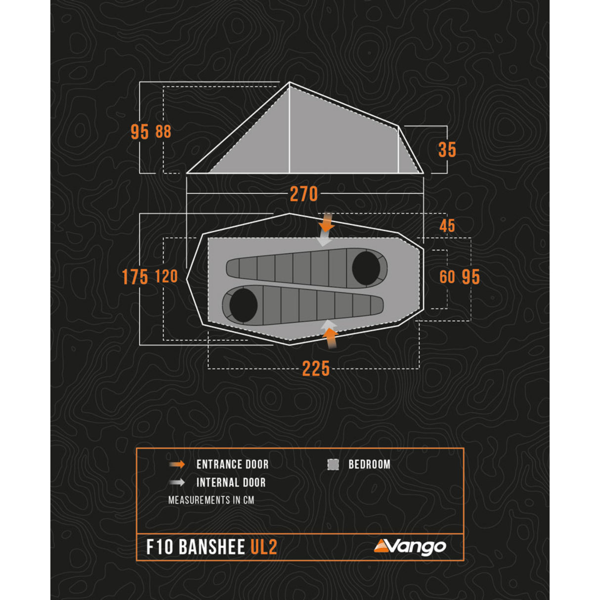 Vango F10 Banshee UL 2-Person Tent Burnt Orange - 53 Degrees North 
