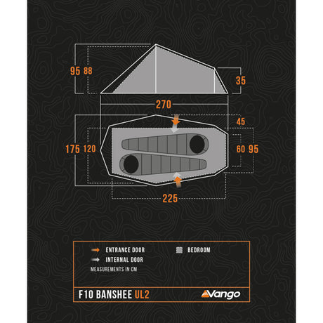 Vango F10 Banshee UL 2-Person Tent Burnt Orange - 53 Degrees North 