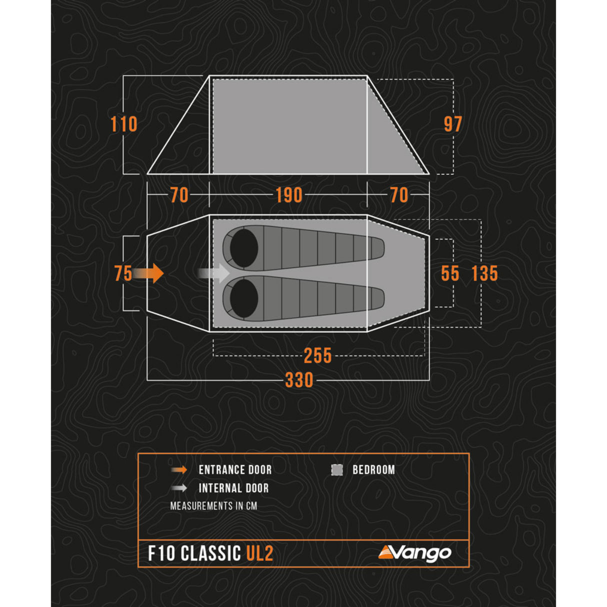 Vango F10 Classic UL 2-Person Tent Burnt Orange - 53 Degrees North 