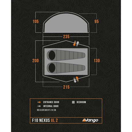 Vango F10 Nexus UL 2 Trekking Tent Alpine Green - 53 Degrees North 