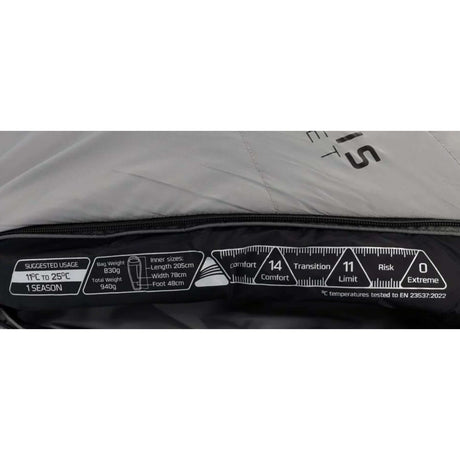 Vango Mantis Planet Sleeping Bag Grey - 53 Degrees North 