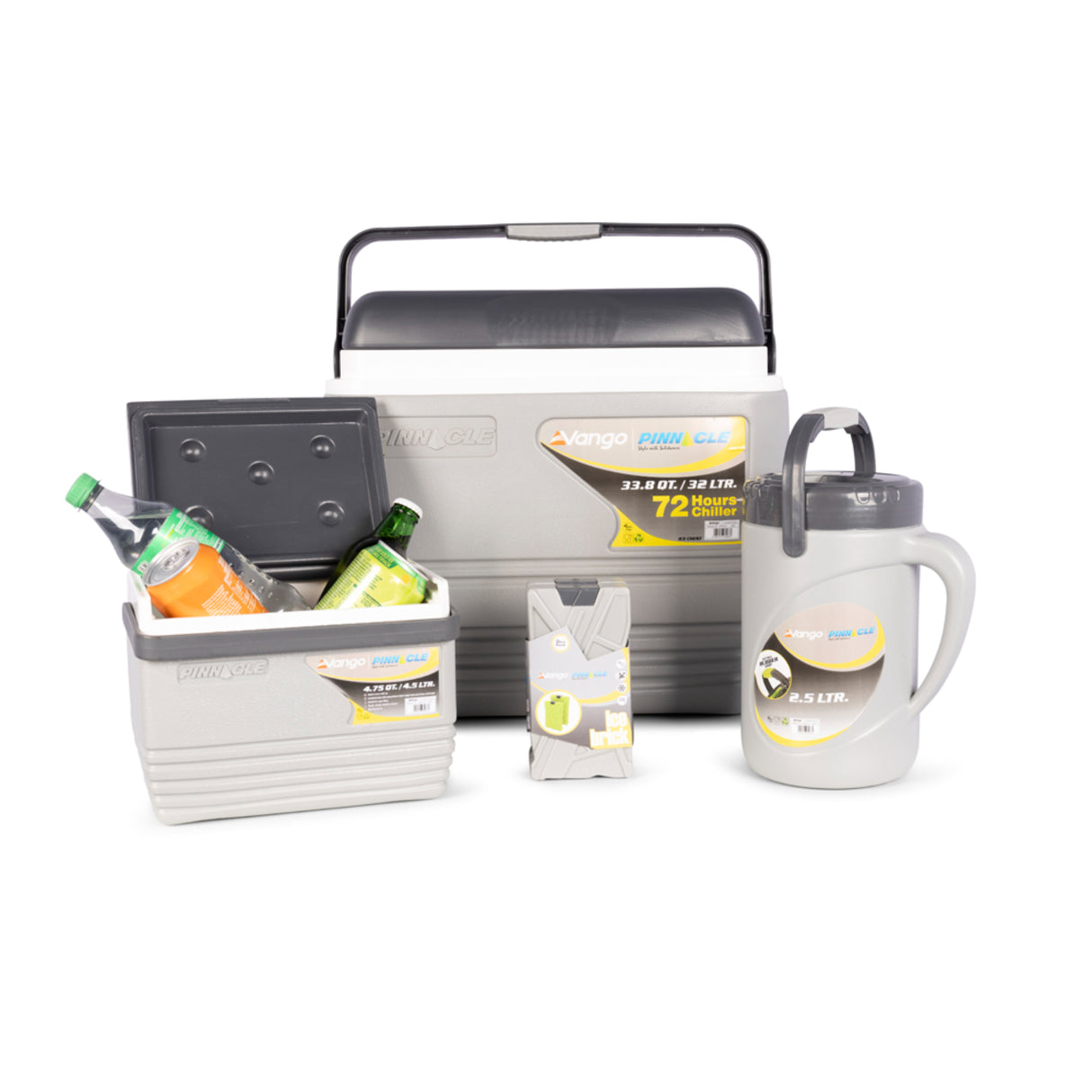Vango Pinnacle 32L Hard Cooler - Up to 72 Hours Cold - 5 Piece Set Grey - 53 Degrees North 