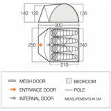 Vango Tay 400 - 4 Person Adventure Tent Deep Blue / 4 Person - 53 Degrees North 