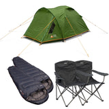Festival Pack - 1 Tent + 2 Sleeping Bags + 2 Chairs