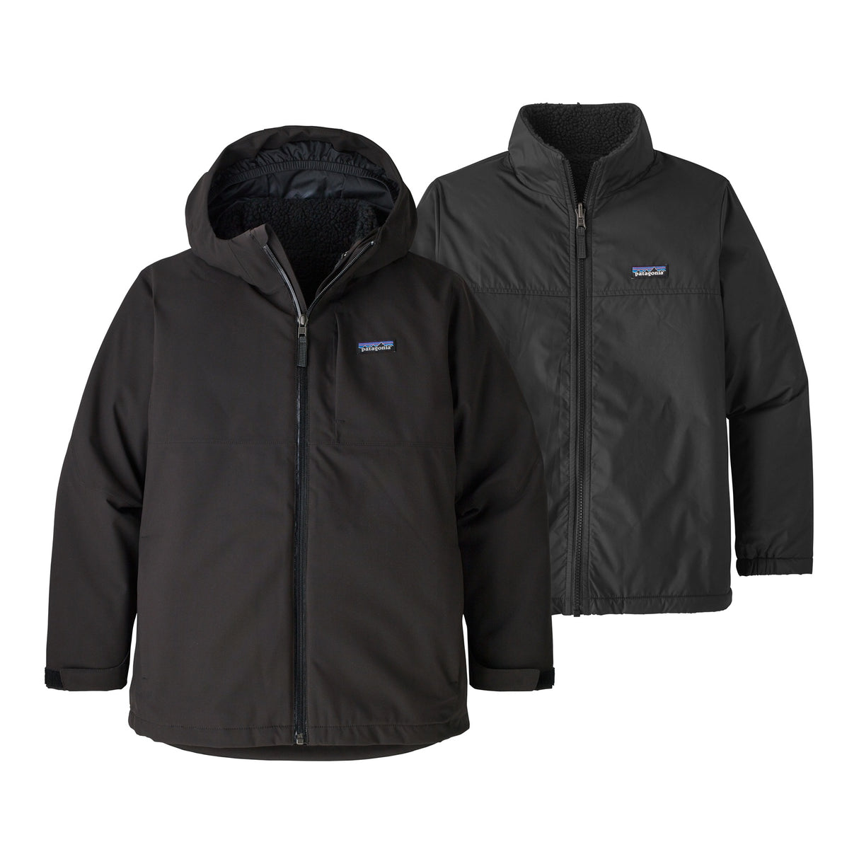 Patagonia Kids' 4-in-1 Everyday Jacket Black / Age 7-8-Black / Age 9-10-Black / Age 11-12-Black / Age 13-14-Black / Age 15-16 #- 53 Degrees North 