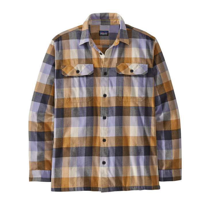 Patagonia Men's Long Sleeve Organic Cotton Midweight Fjord Flannel Shirt #color_guides-dried-mango