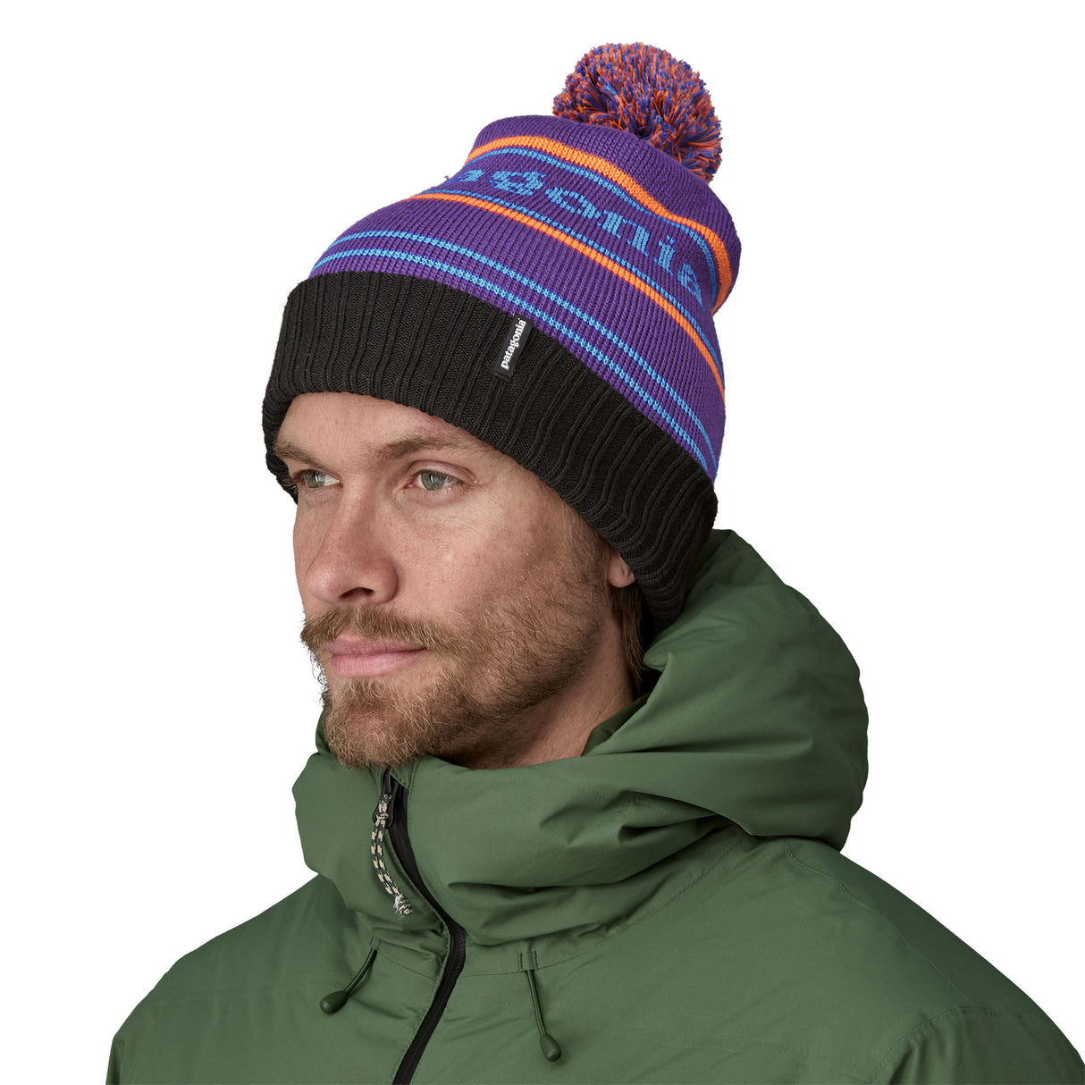 Patagonia Powder Town Beanie Hat Park Stripe/Viking Blue-Across Oceans/Smolder Blue-Park Stripe/Purple-Synched Flight/Smolder Blue #- 53 Degrees North 