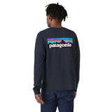 Patagonia Men's Long Sleeved P-6 Logo Responsibili-Tee New Navy / Small-New Navy / Medium-New Navy / Large-New Navy / X-Large-New Navy / XX-Large #- 53 Degrees North 