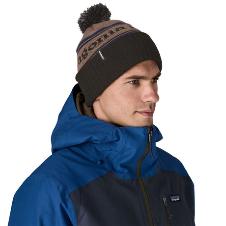 Patagonia Powder Town Beanie Park Stripe/Marlow Brown-Park Stripe/Barnacle Blue #- 53 Degrees North 