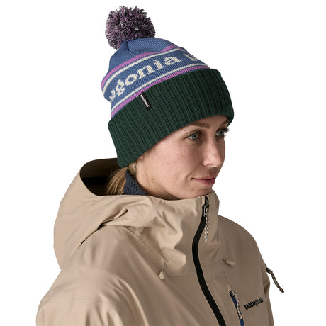 Patagonia Powder Town Beanie Park Stripe/Marlow Brown-Park Stripe/Barnacle Blue #- 53 Degrees North 