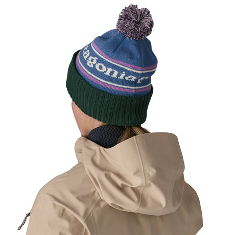 Patagonia Powder Town Beanie Park Stripe/Marlow Brown-Park Stripe/Barnacle Blue #- 53 Degrees North 