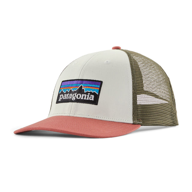 Patagonia P-6 Logo LoPro Trucker Hat Birch White-Barnacle Blue-Talon Gold-Abundant Blue-Heartleaf Green #- 53 Degrees North 