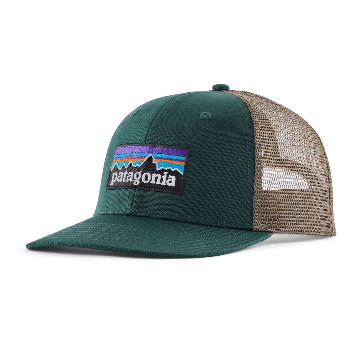 Patagonia P-6 Logo Trucker Hat Cascade Green-Forge Grey-Potters Red-New Navy-Abundant Blue #- 53 Degrees North 