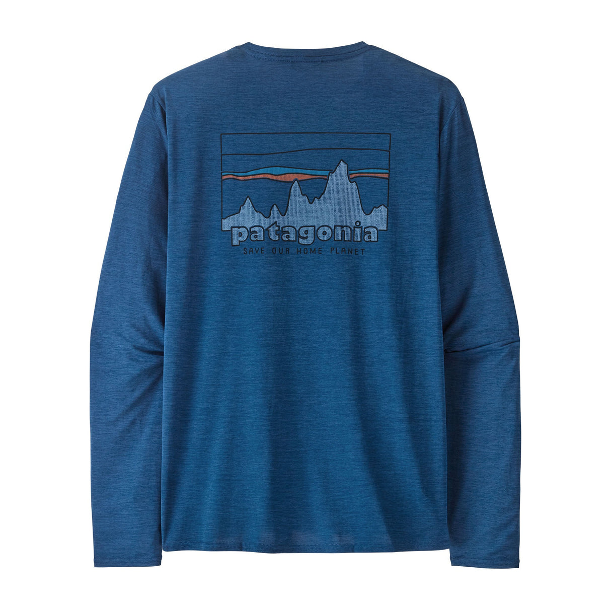 Patagonia Men's Long Sleeve Cap Cool Daily Graphic Shirt 73 Skyline/Clement Blue X-Dye / Small-73 Skyline/Clement Blue X-Dye / Medium-73 Skyline/Clement Blue X-Dye / Large-73 Skyline/Clement Blue X-Dye / X-Large-Unity Fitz/Vessel Blue X-Dye / Small #- 53 Degrees North 