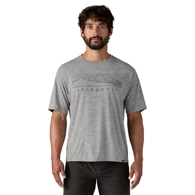 Patagonia Men's Cap Cool Daily Graphic T-Shirt Strataspire/Feather Grey / Small-Strataspire/Feather Grey / Medium-Strataspire/Feather Grey / Large-Strataspire/Feather Grey / X-Large-Strataspire/Ellwood Green X-Dye / Small #- 53 Degrees North 