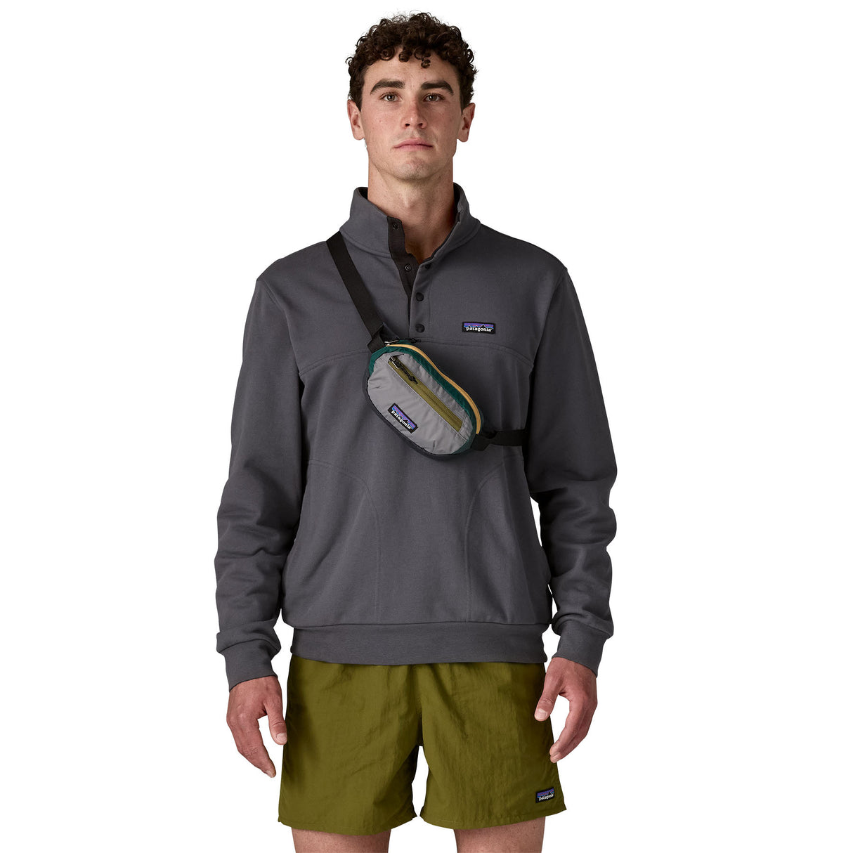 Patagonia Terravia Mini Hip Pack Patchwork/Barnacle Blue-Dried Vanilla-Patchwork/Noble Grey-Luminous Pink-Smolder Blue #- 53 Degrees North 