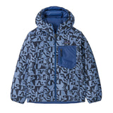 Patagonia Kids' Reversible Down Sweater Hooded Jacket Mother Tree/Sunken Blue / Age 7-8-Mother Tree/Sunken Blue / Age 9-10-Mother Tree/Sunken Blue / Age 11-12-Mother Tree/Sunken Blue / Age 13-14-Mother Tree/Sunken Blue / Age 15-16 #- 53 Degrees North 