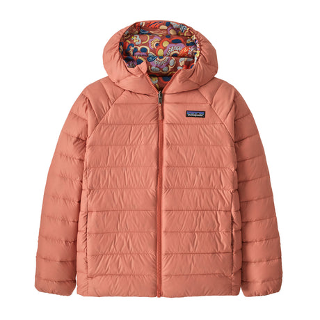 Patagonia Kids' Reversible Down Sweater Hooded Jacket Mother Tree/Sunken Blue / Age 7-8-Mother Tree/Sunken Blue / Age 9-10-Mother Tree/Sunken Blue / Age 11-12-Mother Tree/Sunken Blue / Age 13-14-Mother Tree/Sunken Blue / Age 15-16 #- 53 Degrees North 