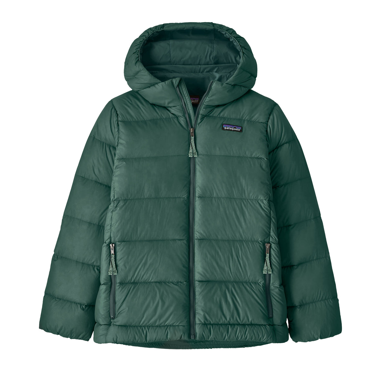 Patagonia Kids' Hi-Loft Down Sweater Hooded Jacket Cascade Green / Age 7-8-Cascade Green / Age 9-10-Cascade Green / Age 11-12-Cascade Green / Age 13-14-Cascade Green / Age 15-16 #- 53 Degrees North 