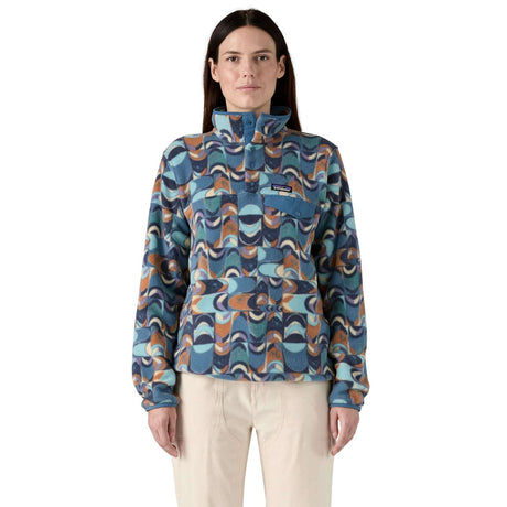 Patagonia Women's Lightweight Synchilla Snap-T Pullover Swallowtail Geo/Still Blue / X-Small-Swallowtail Geo/Still Blue / Small-Swallowtail Geo/Still Blue / Medium-Swallowtail Geo/Still Blue / Large-Swallowtail Geo/Still Blue / X-Large #- 53 Degrees North 